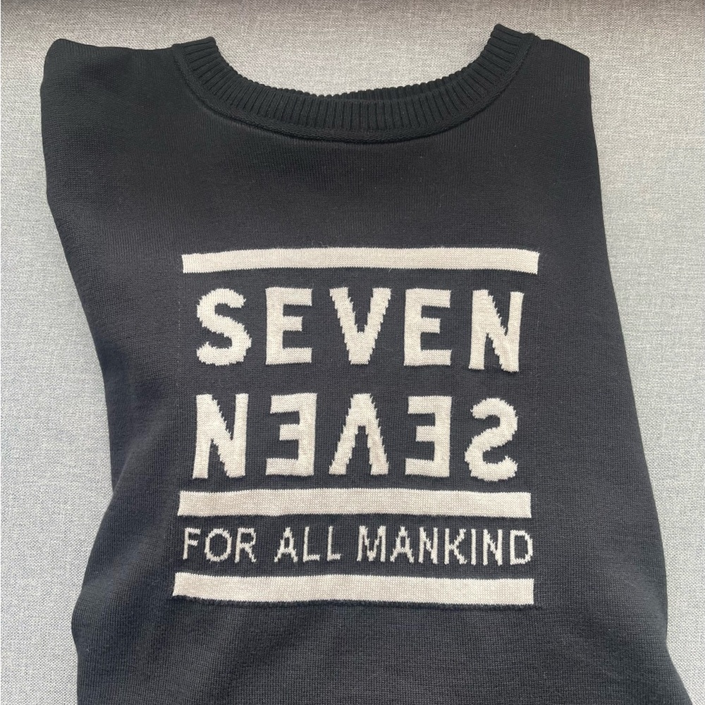 7 For All Mankind Unisex Black Sweater